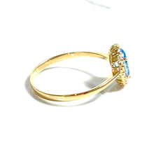 Blue Emerald Ring - 14 carat gold