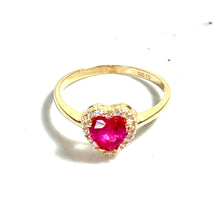 Red Heart Ring - 14 carat gold