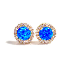 Blue Halo Earrings – 14 carat gold