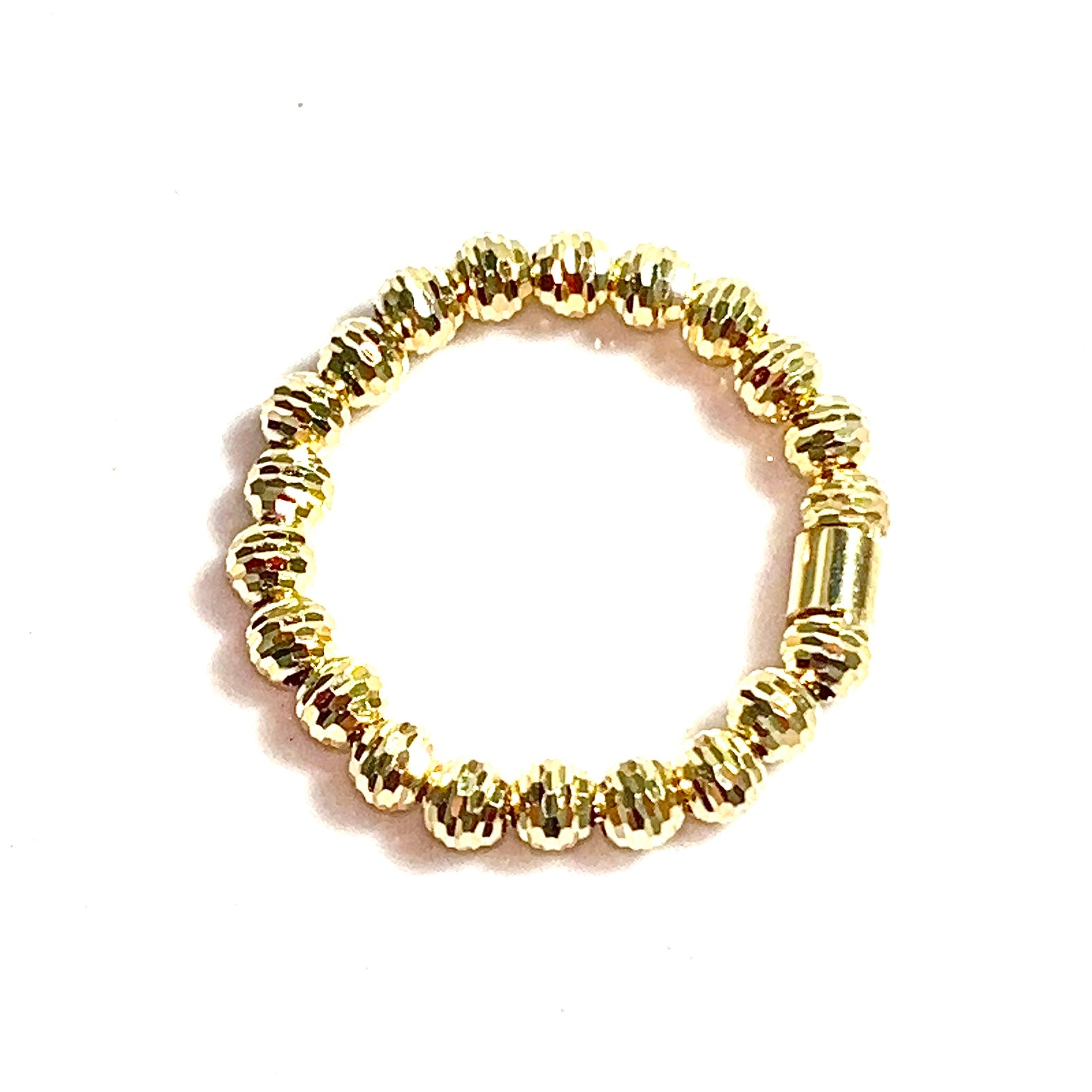 Twisted Bead Ring – 14 carat gold