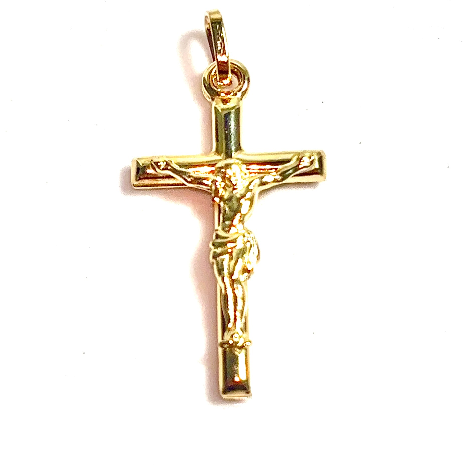 Jesus Cross Small Pendant - 14 carat gold