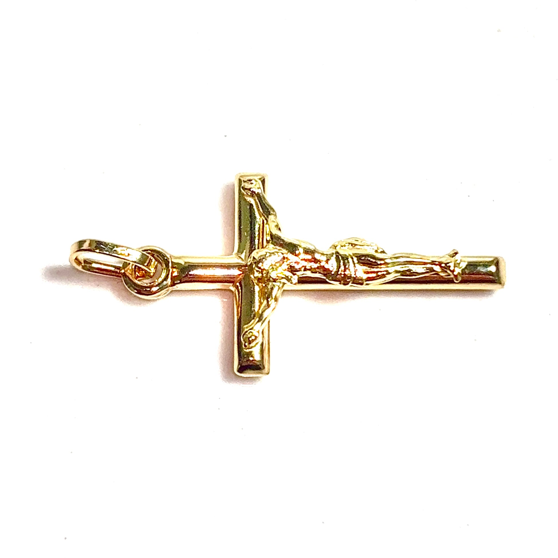 Jesus Cross Small Pendant - 14 carat gold