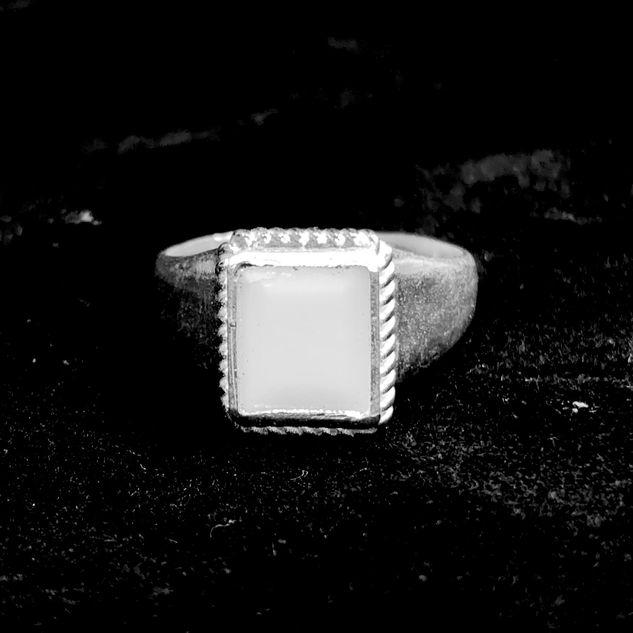 White Square Ring - Silver 925