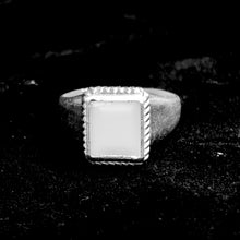 White Square Ring - Silver 925