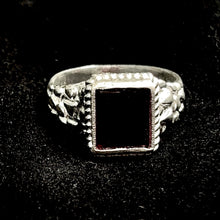 Red Square Ring - Silver 925