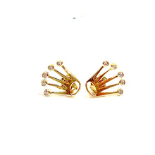 Crown Earrings - 14 carat gold