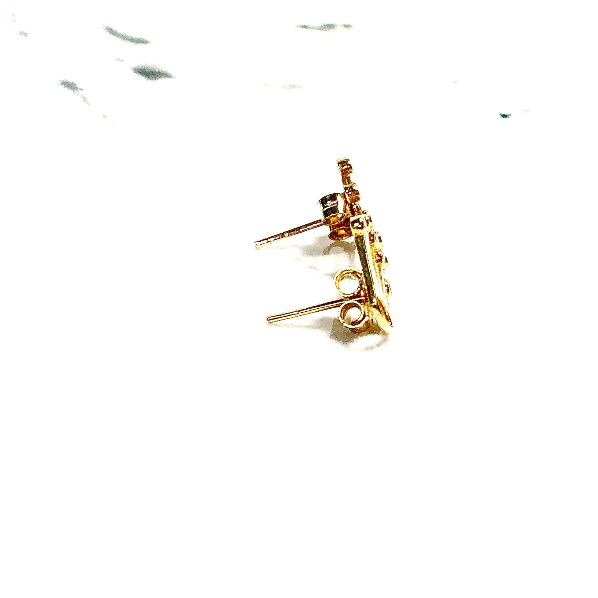 XL Diamond Cuts Earrings - 14 carat gold