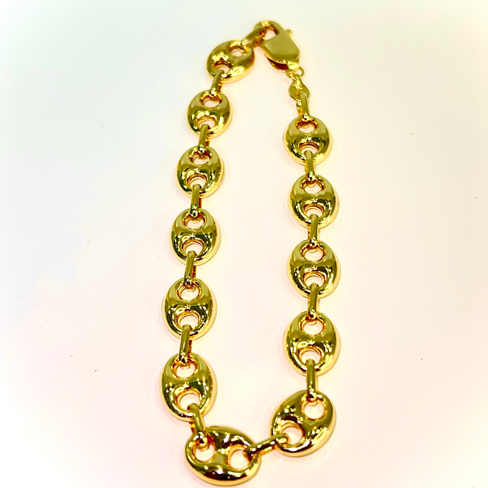 Coffee Bean Bracelet 14 carat gold - 21cm / 10mm