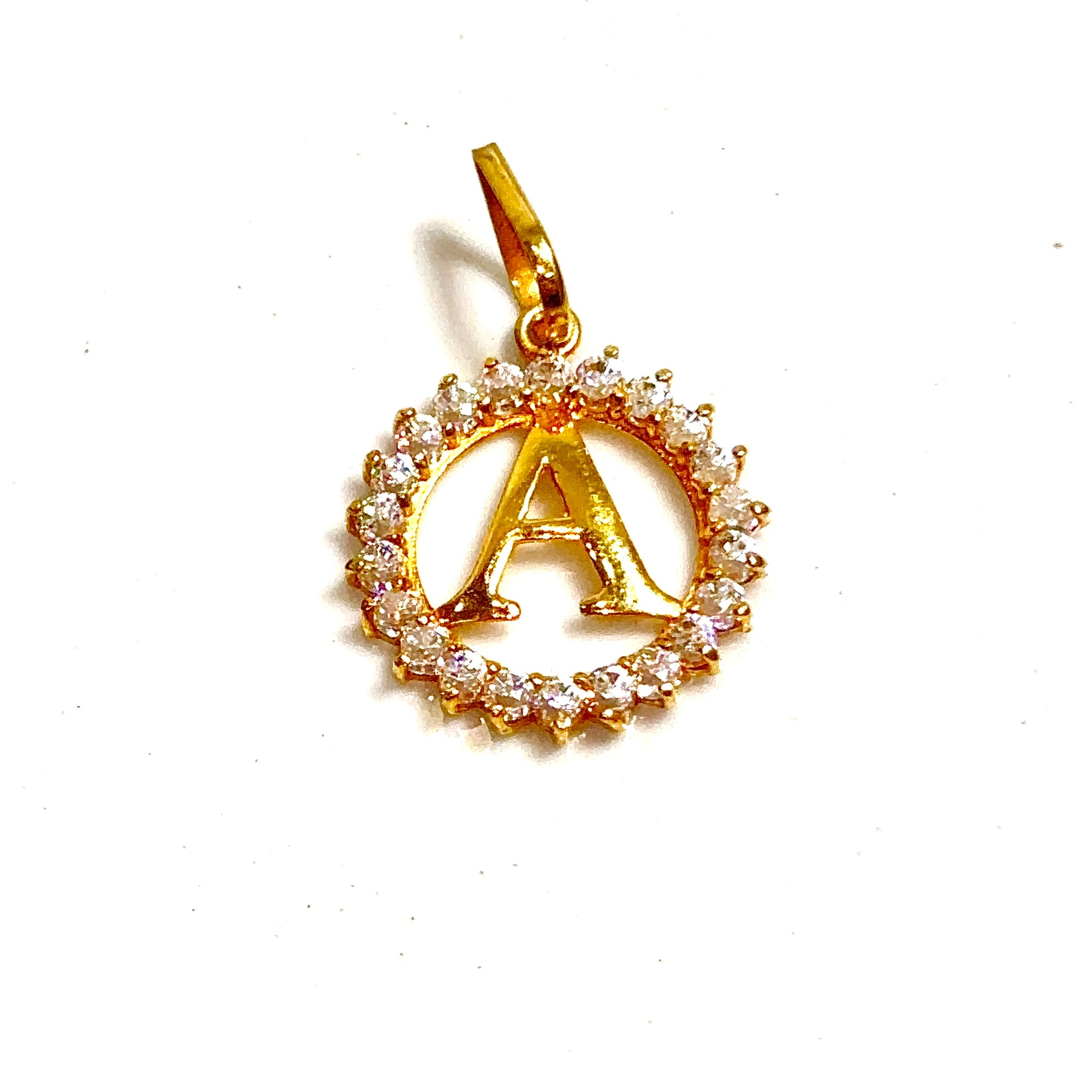 Golden A Pendant - 14 carat gold