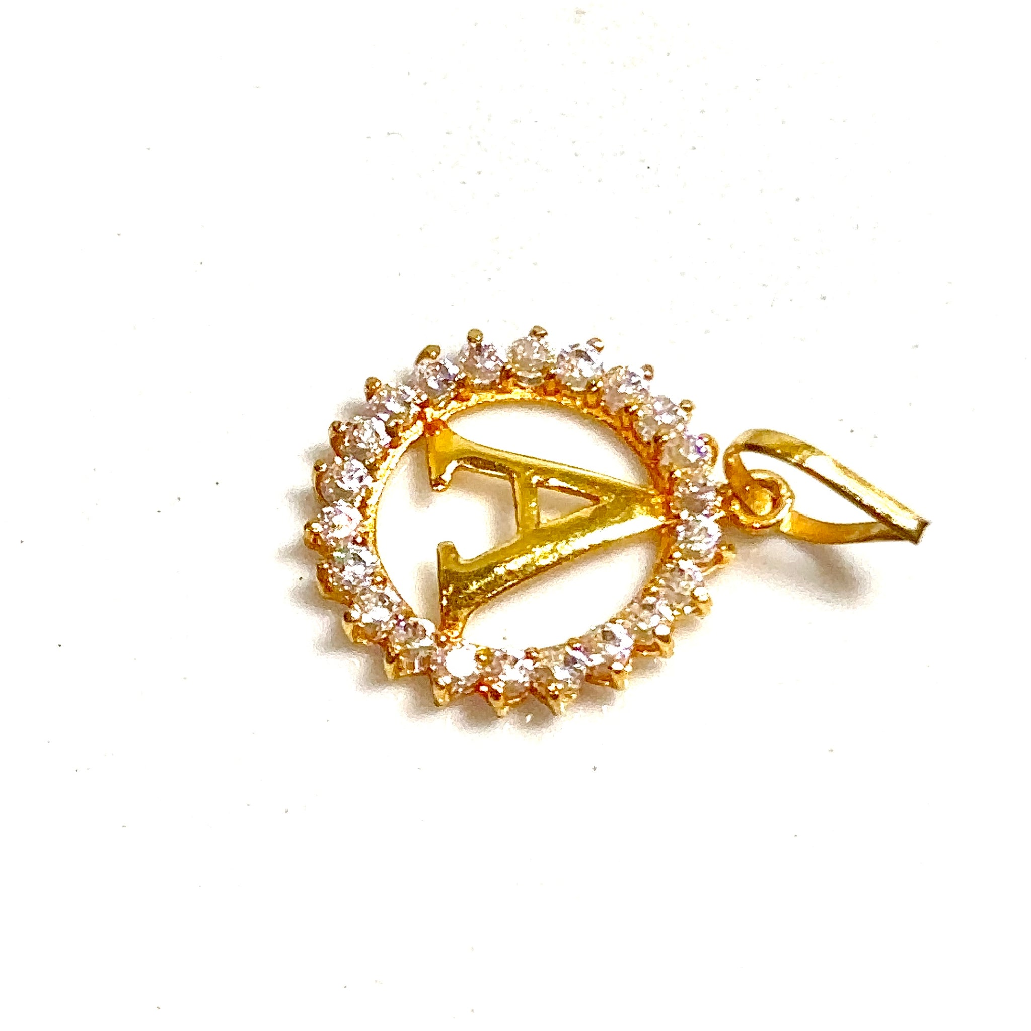 Golden A Pendant - 14 carat gold