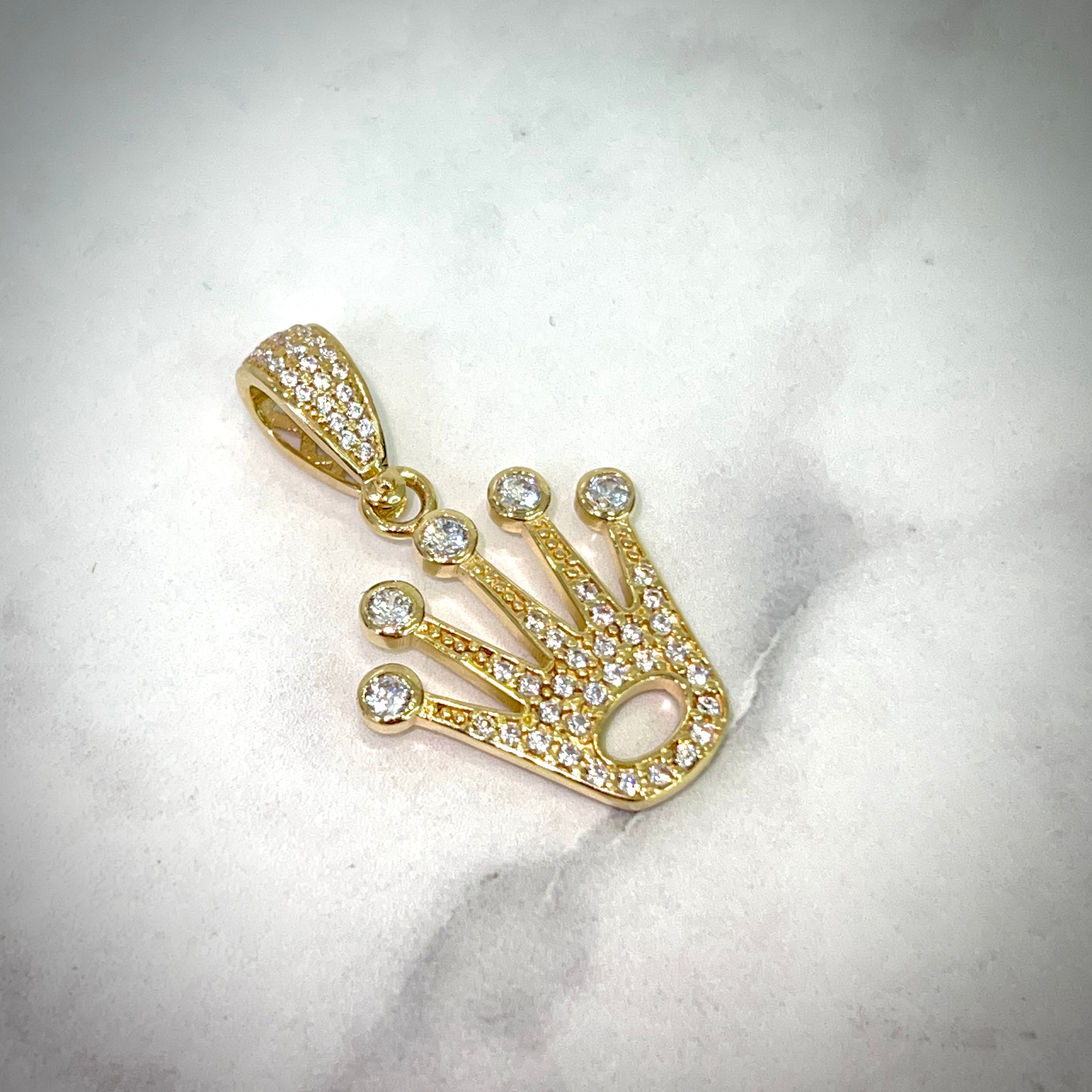Crown Pendant "Iced Out"  - 18 carat gold