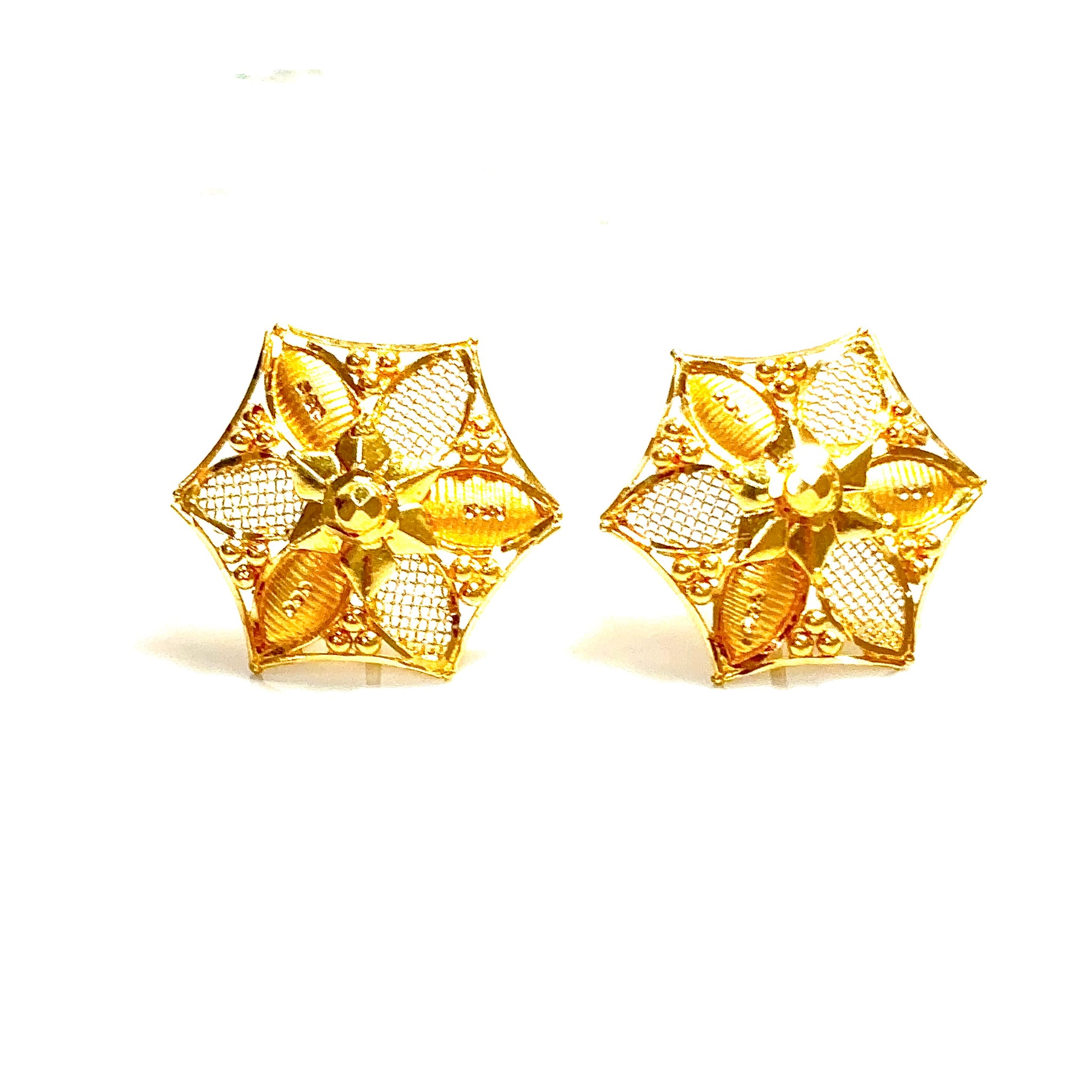 Star Earrings - 22 carat gold