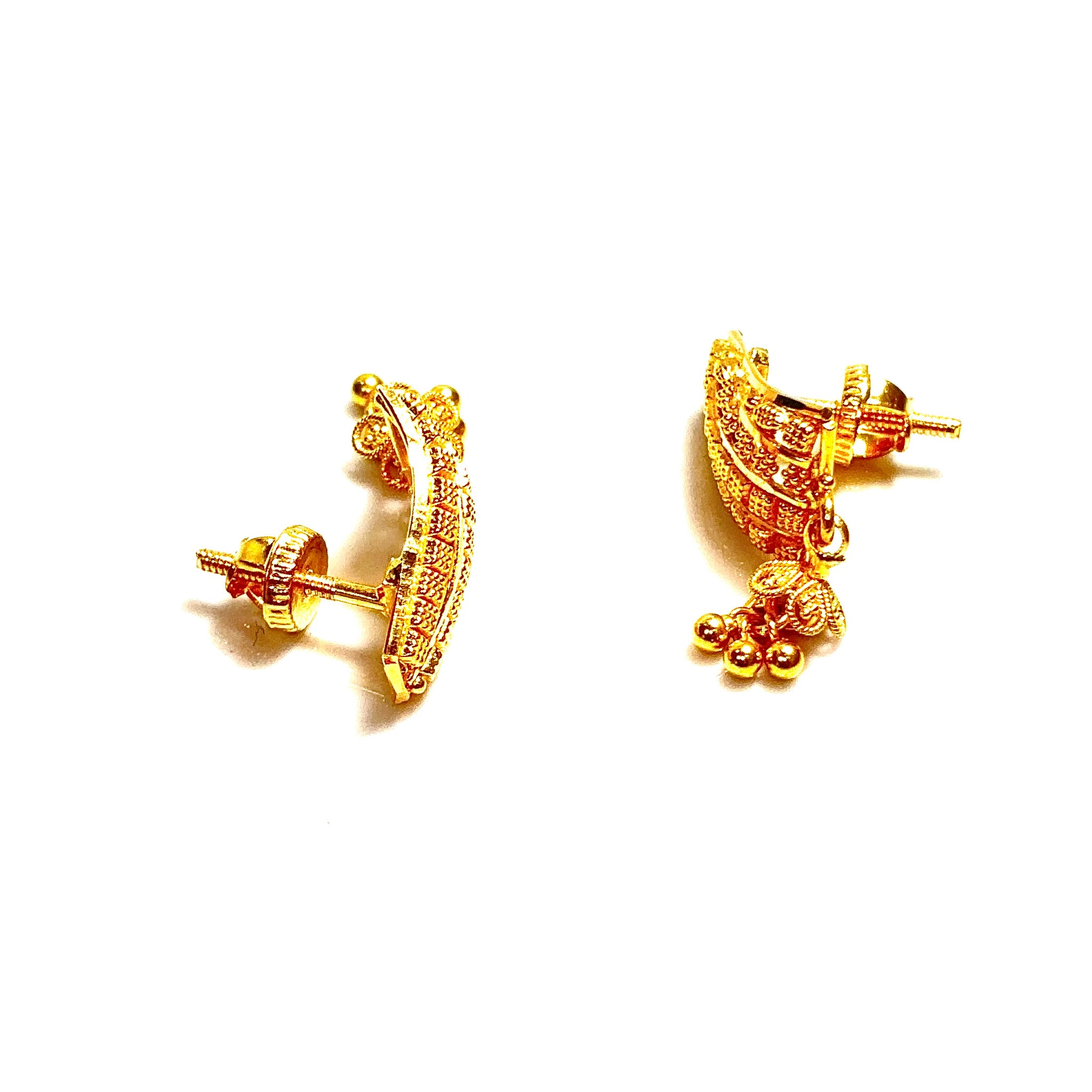Golden Hearted Earrings - 22 carat gold