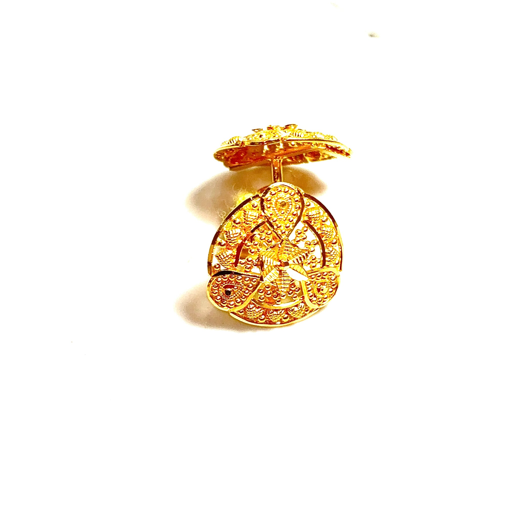 Flower Drops Earrings - 22 carat gold