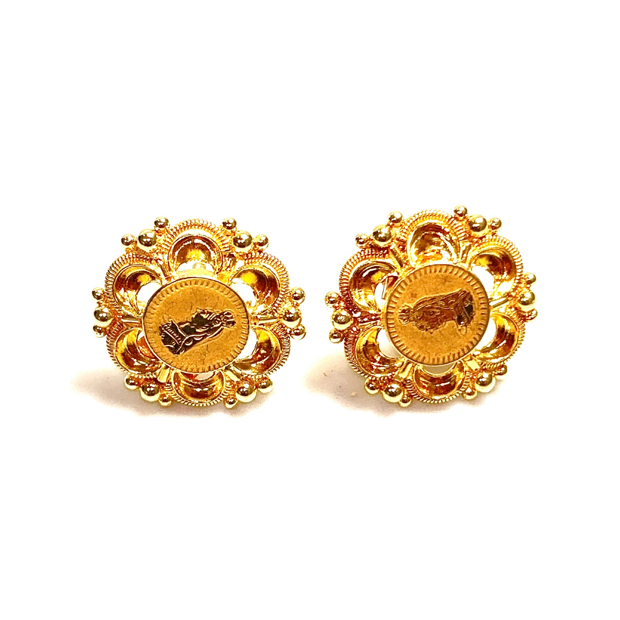 Coin Bloom Earrings – 22 Carat Gold