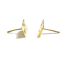 XL Textured Square Earrings - 10 carat