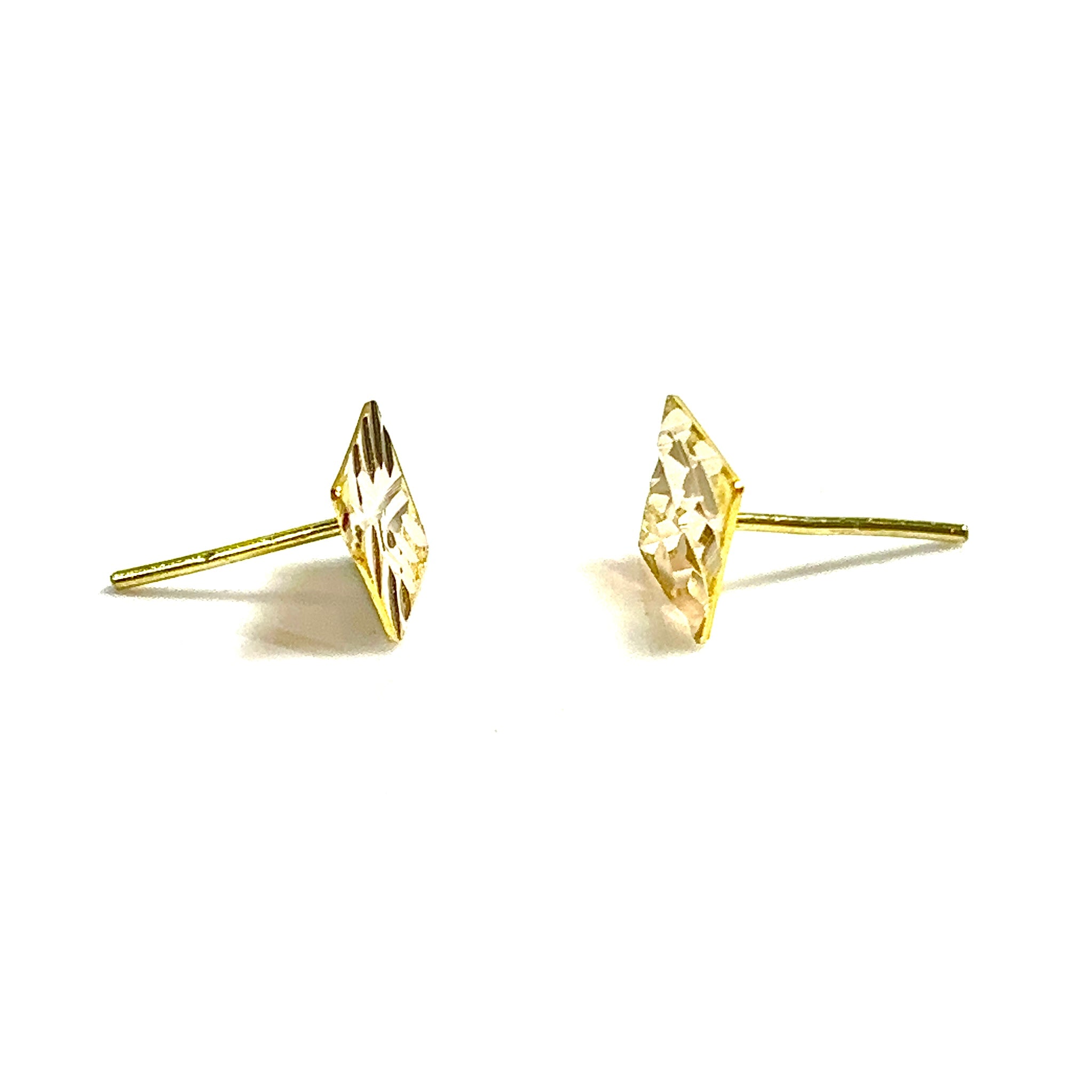 Textured Square Earrings - 10 carat gold