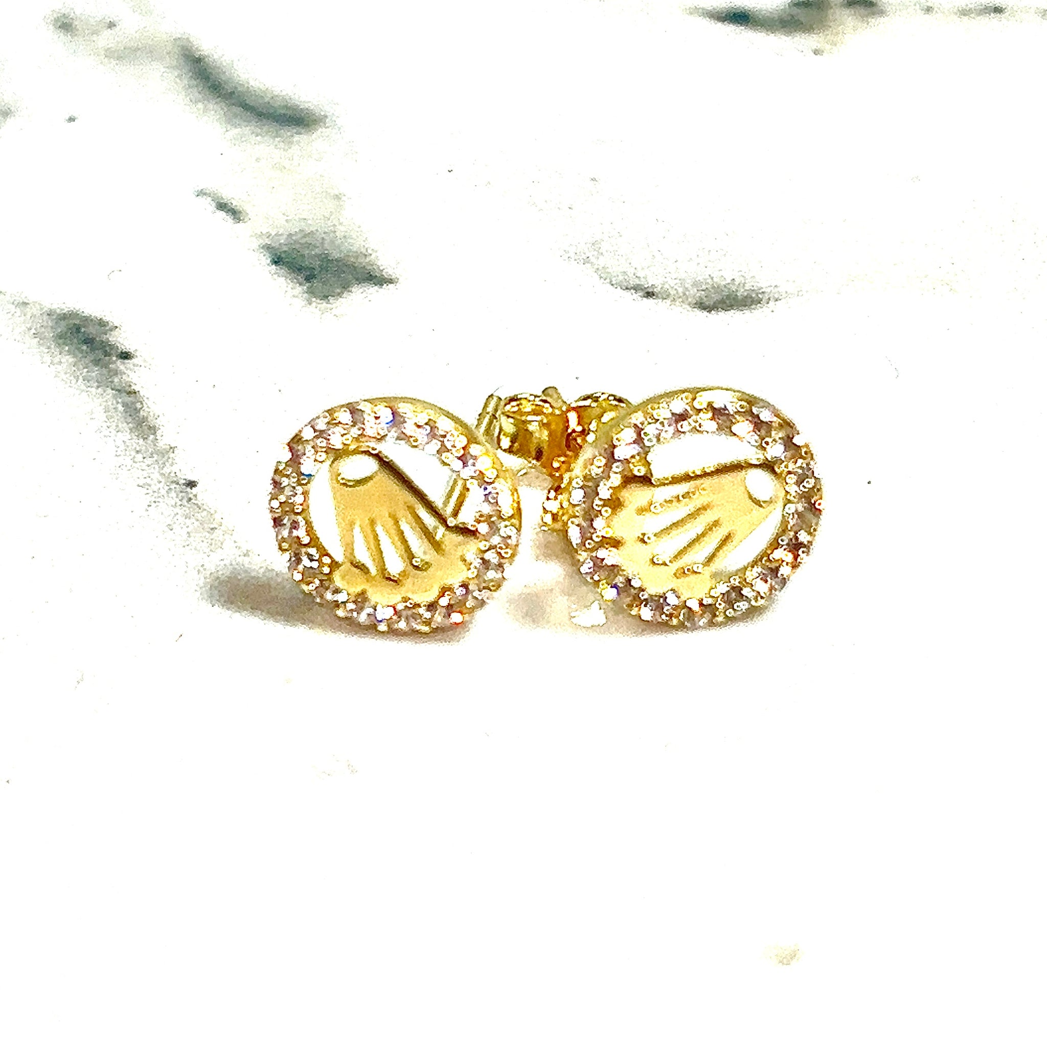 Crown Earrings - 14 carat gold