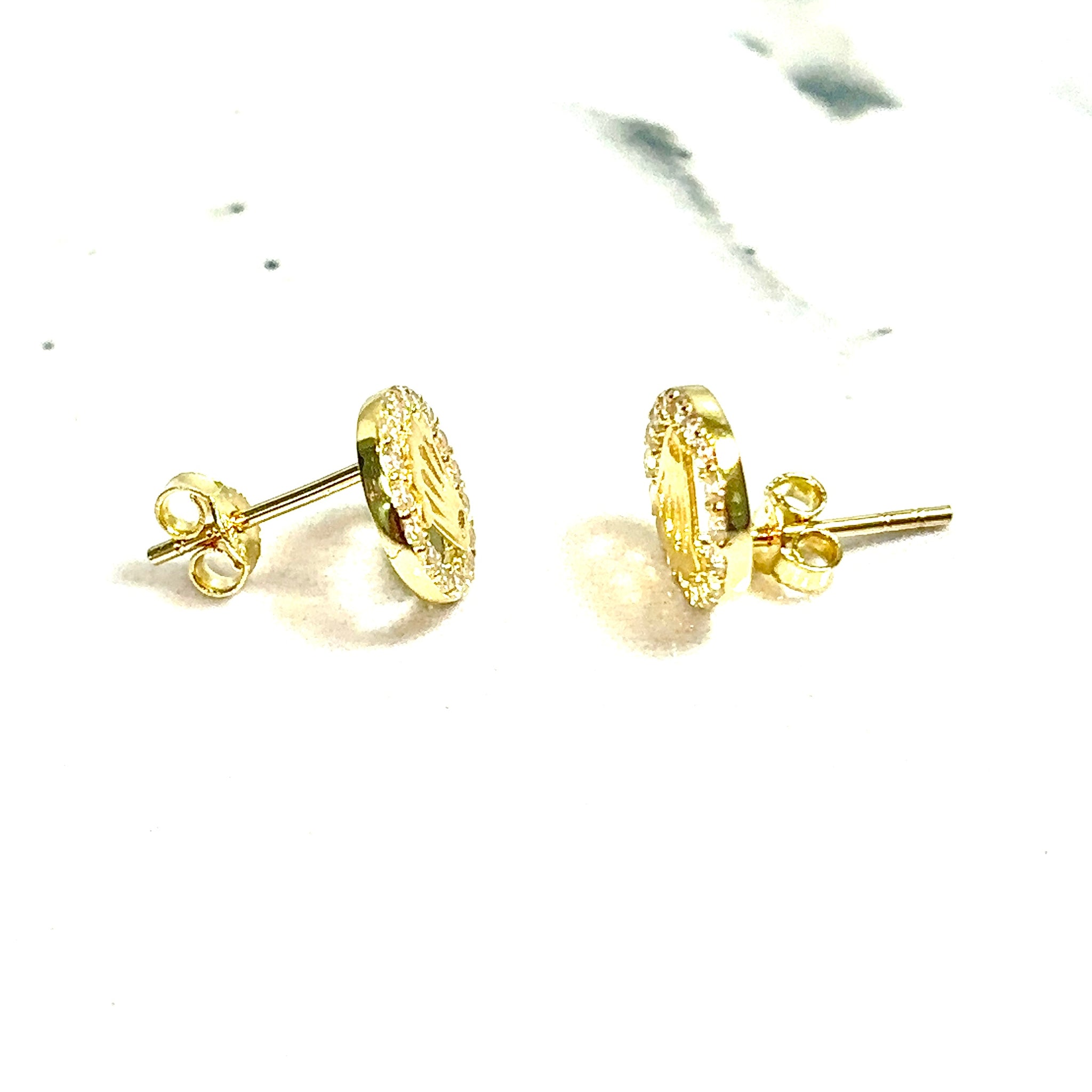 Crown Earrings - 14 carat gold