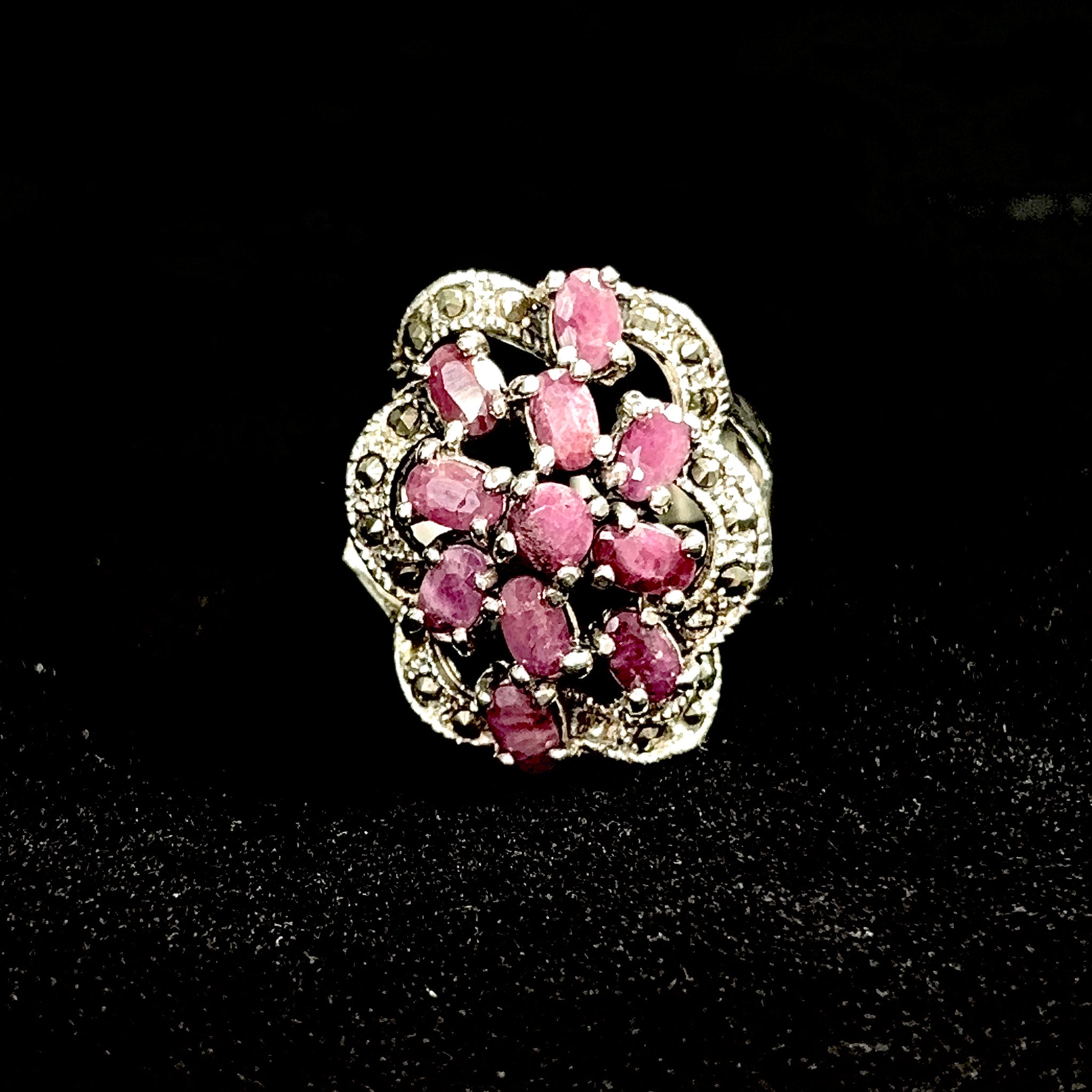 Synthetic Robijn Red Ring - Silver 925