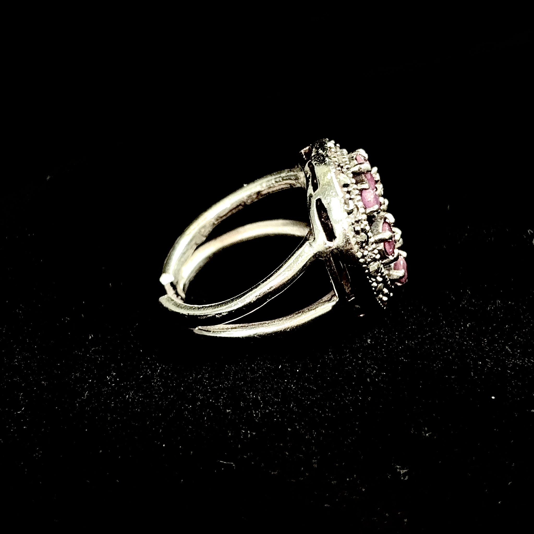 Floral Sparkle Ring - Silver 925