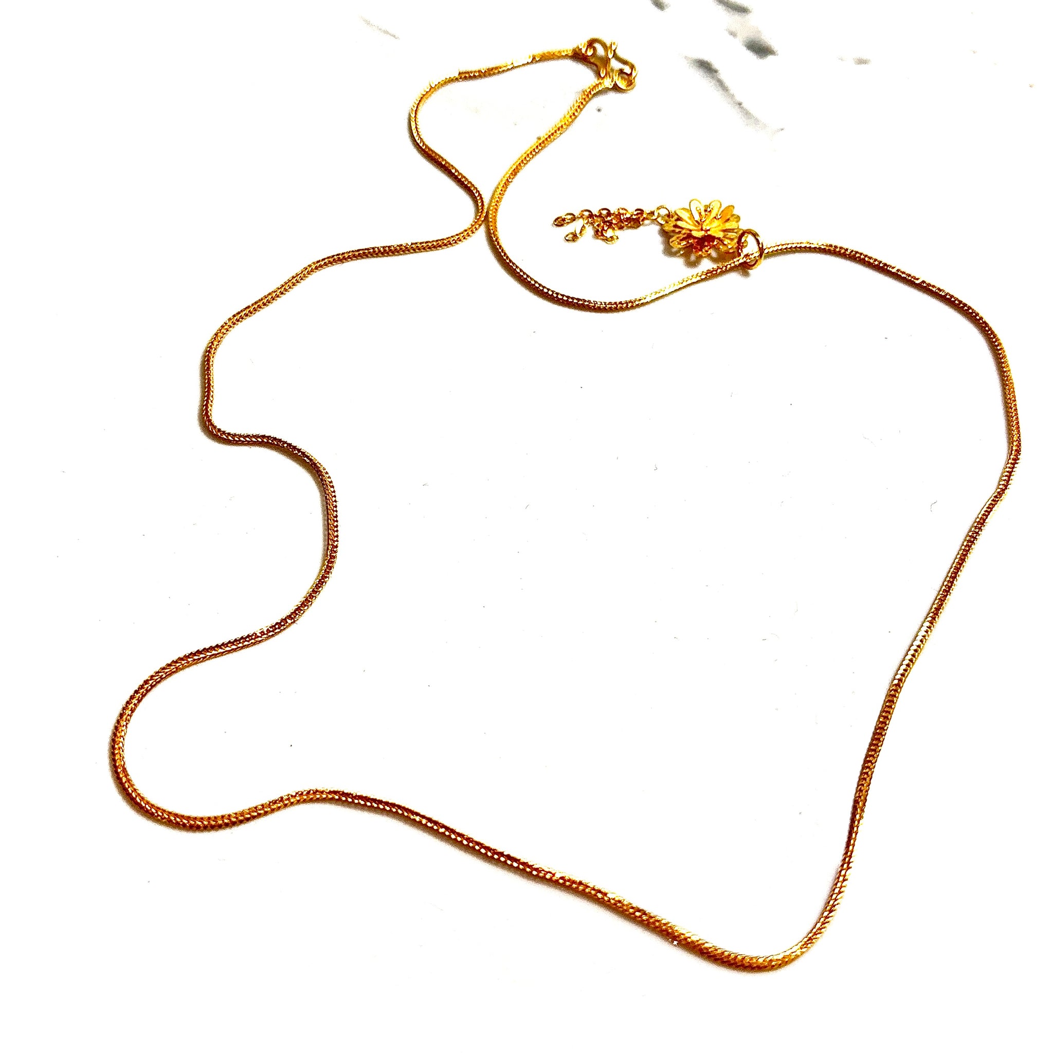 Gold Flower Chain – 52cm / 1.2mm – 22 carat gold