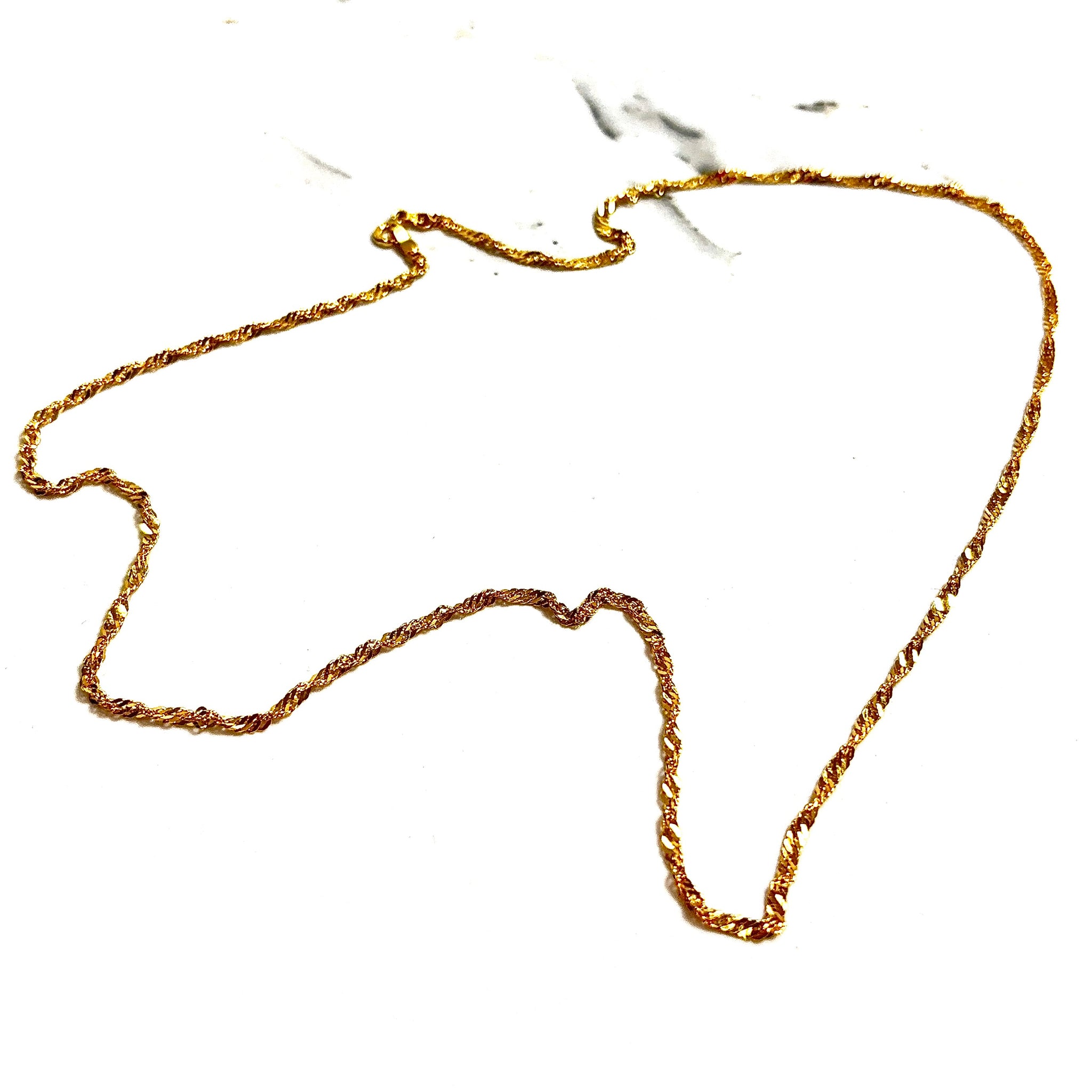 Twisted Treasure Chain - 55cm/2.3mm - 22 carat gold