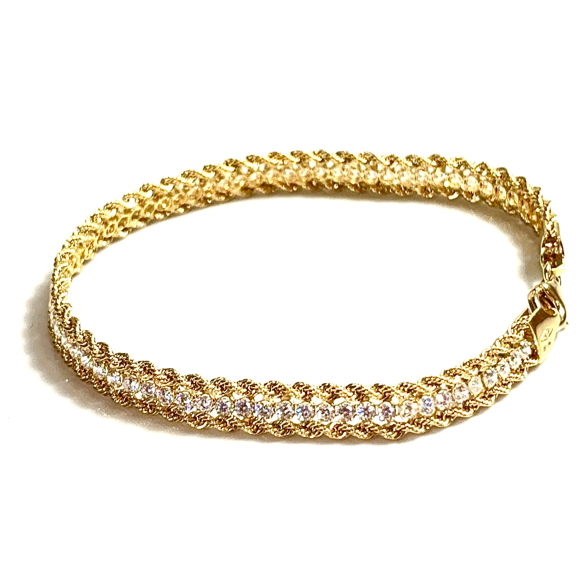 Tennis Model Bracelet - 19cm/6.4mm - 18 carat gold