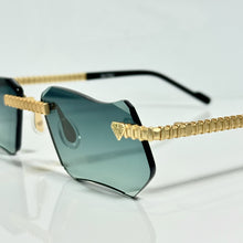 Magic Glasses - Gold Plated | Luxury Green Shade | Polished Diamond Cuts Lens