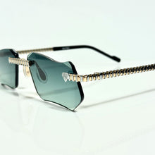 Magic Glasses - Two-Tone Gold & Whitegold Plated | Luxury Green Shade | Diamond Shape Lens