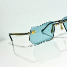 Magic Glasses - Two-Tone Gold & Whitegold Plated | Dubai Blue Shade | Diamond Shape Lens