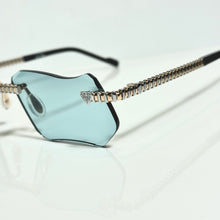 Magic Glasses - Two-Tone Gold & Whitegold Plated | Dubai Blue Shade | Diamond Shape Lens
