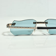 Magic Glasses - Two-Tone Gold & Whitegold Plated | Dubai Blue Shade | Diamond Shape Lens