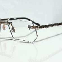 Magic Glasses - Two-Tone Whitegold & Rose Plated | Classy Transparant Shade | Diamond Shape Lens
