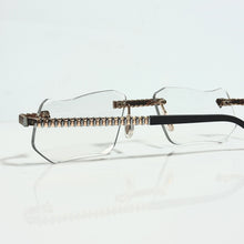 Magic Glasses - Two-Tone Whitegold & Rose Plated | Classy Transparant Shade | Diamond Shape Lens