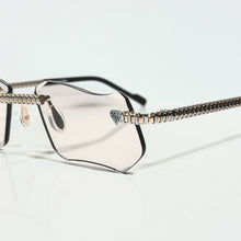 Magic Glasses - Two-Tone Whitegold & Rose Plated | Gradient Beige Shade | Diamond Shape Lens