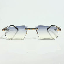 Magic Glasses - Two-Tone Whitegold & Rose Plated | Purple Gradient Shade | Diamond Shape Lens