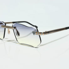 Magic Glasses - Two-Tone Whitegold & Rose Plated | Purple Gradient Shade | Diamond Shape Lens