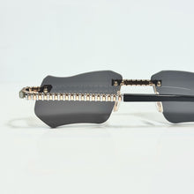 Magic Glasses - Two-Tone Whitegold & Rose Plated | Dark Grey Shade | Diamond Shape Lens