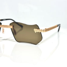 Magic Glasses - Gold Plated | Greenish Brown Shade | Diamond Shape Lens