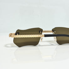 Magic Glasses - Gold Plated | Greenish Brown Shade | Diamond Shape Lens