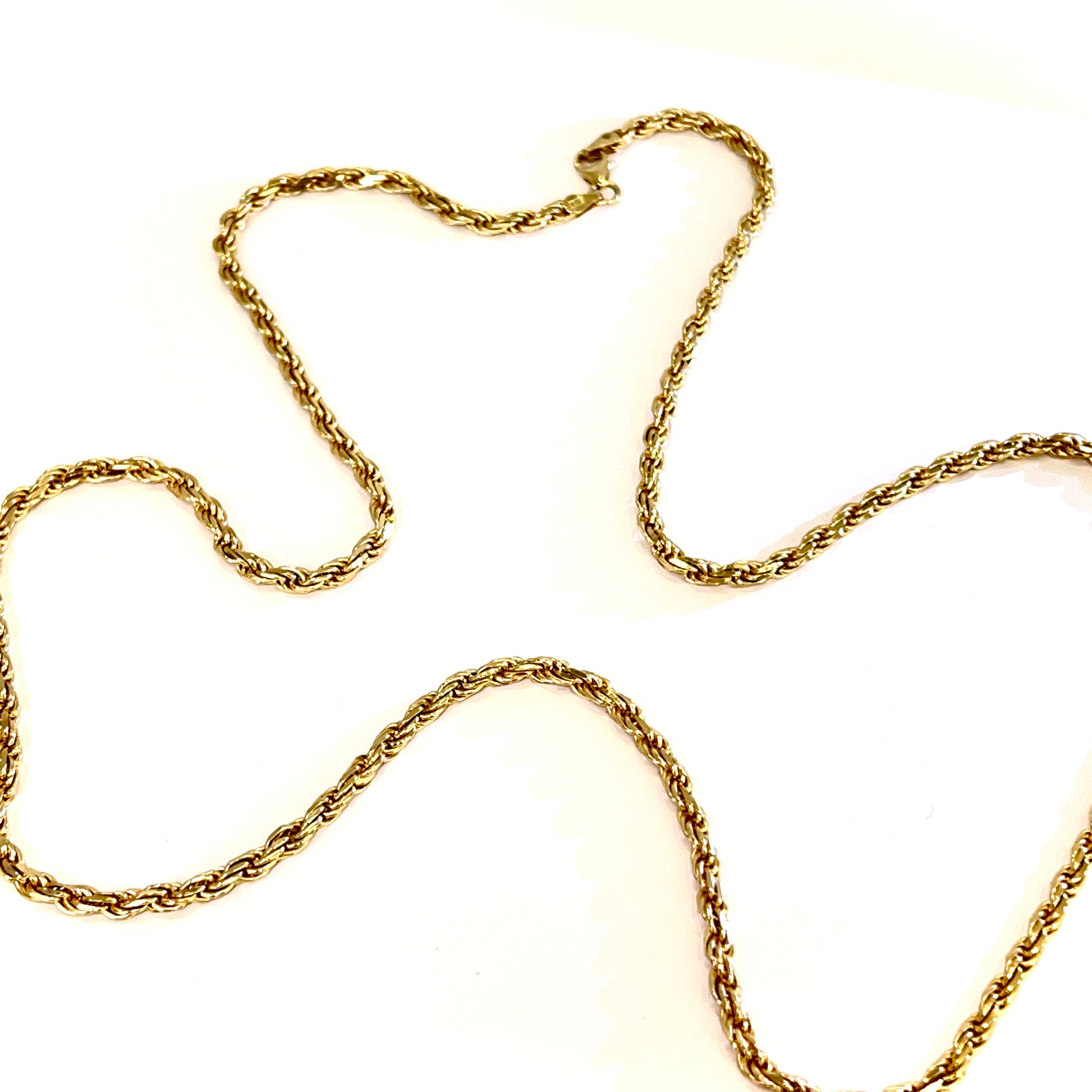 Solid Rope Chain - 14 carat gold - 65cm / 3.5mm