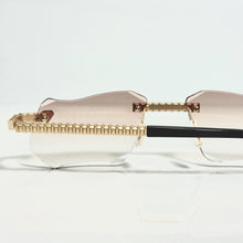 Magic Glasses - Gold Plated | Gradient Pink Shade | Diamond Shape Lens