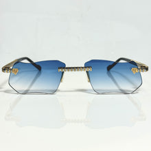 Magic Glasses - Two-Tone Whitegold & Gold Plated | Lavish Blue Shade | Diamond Shape Lens