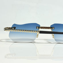 Magic Glasses - Two-Tone Whitegold & Gold Plated | Lavish Blue Shade | Diamond Shape Lens