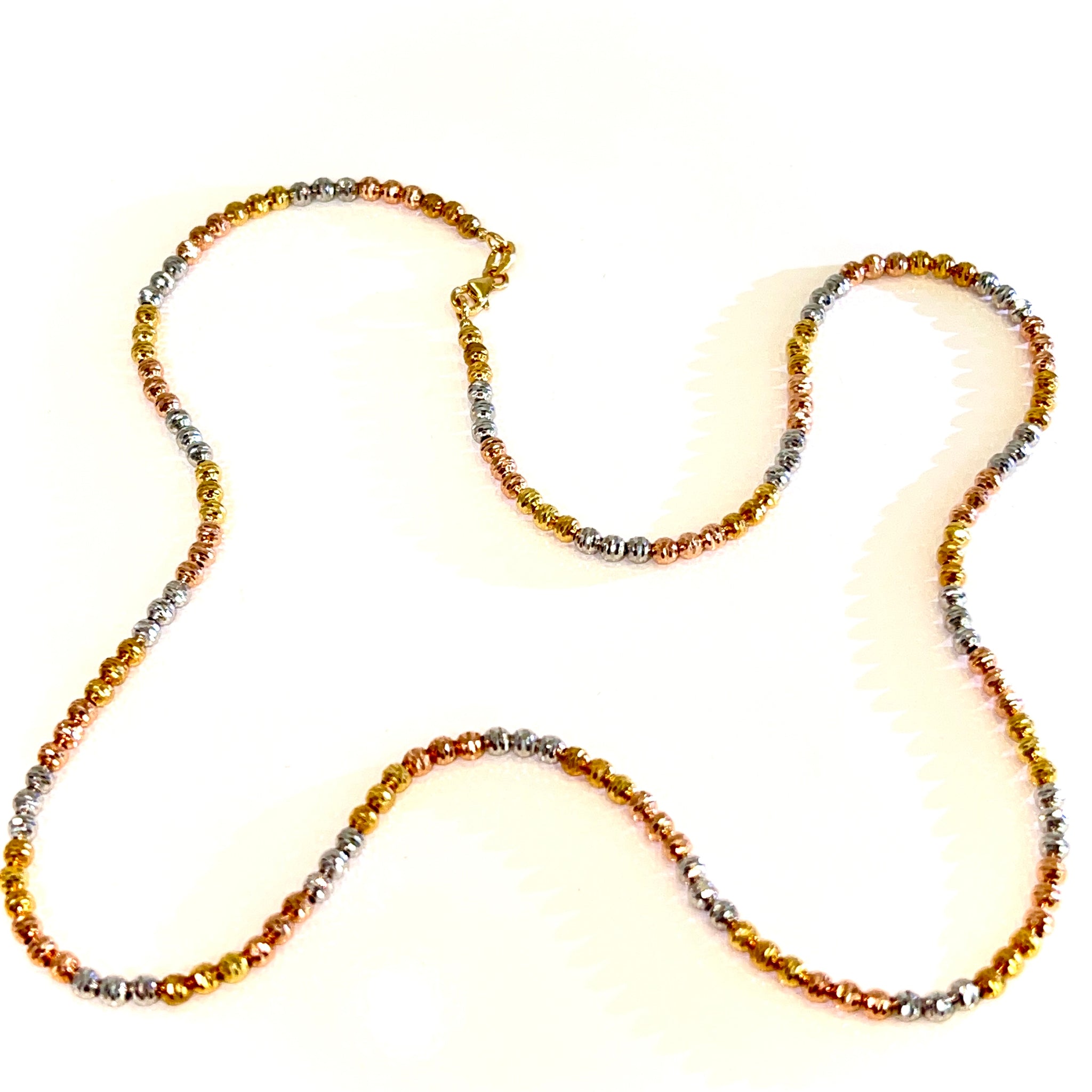 Tricolor Mooncut Chain - 14 carat gold - 50cm / 3.3mm