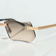 Magic Glasses - Gold Plated | Chocolate Brown Shade | Diamond Shape Lens