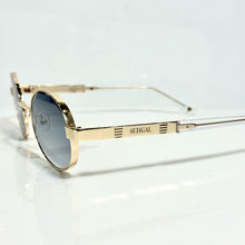 Ovoid Glasses - Gold Plated | Greyish Blue Shade | Diamond Cut Lens