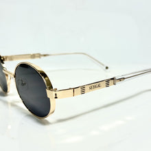 Ovoid Glasses - Gold Plated | Pitch Black Shade | Diamond Cut Lens