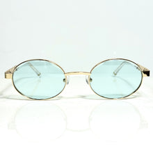 Ovoid Glasses - Gold Plated | Dubai Blue Shade | Diamond Cut Lens